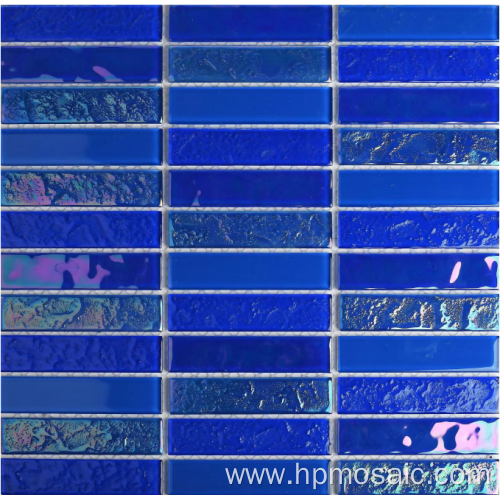 blue strips mixed mosait tile